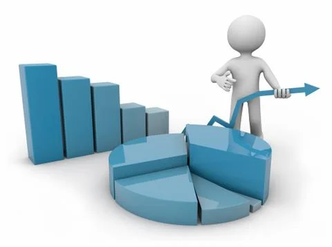 Man with graphics Stock Illustration