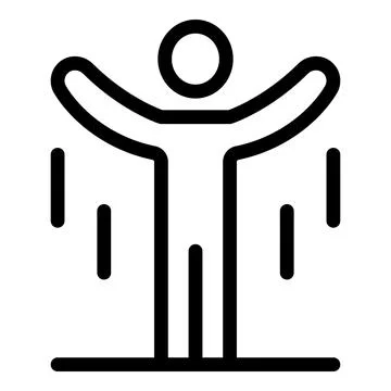 Man gravity jump icon, outline style Illustrazione stock