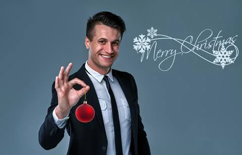 Man on gray background Foto stock