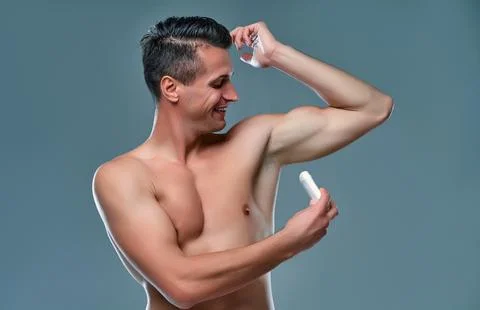 Man on gray background Stock Photos