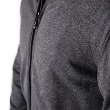 A man in a gray jacket with a lock on a white background Stock Photos