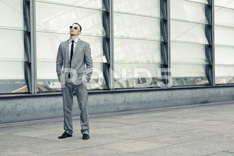Man in gray Stock Photos