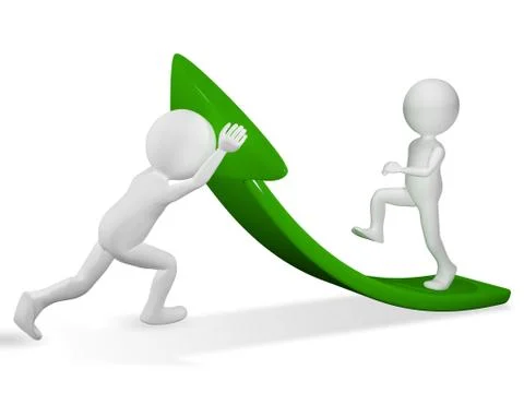 Man on green arrow Stock Illustration