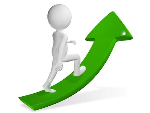 Man on green arrow Stock Illustration