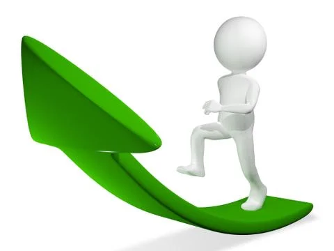 Man on green arrow Stock Illustration