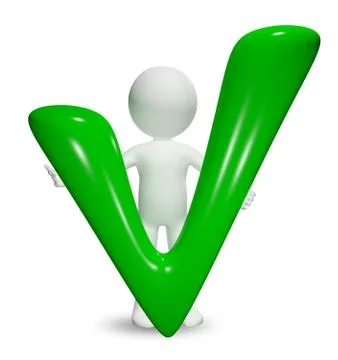 Man with a green check mark Stock Illustration