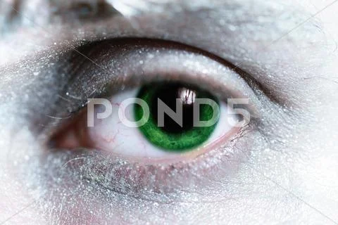 Man green eye with bright make-up Stock Photos