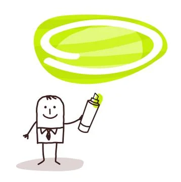 Man &amp; green marker space 스톡 일러스트