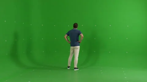 Man on a green screen Video stock 261031990
