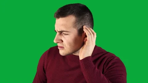 Man on a green screen shows a gesture not hear Video stock 151192107