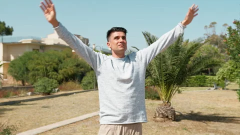 Man Greeting People Around Him Stock Footage 275820979