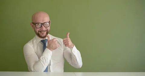 A man greets himself and makes an introduction Stock Footage 267087090