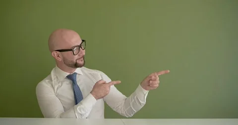 A man greets himself and makes an introduction Stock Footage 267087130