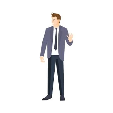 MAn In Grey JAcket And Black Tie Part Of The Collection Of Young Professional Illustrazione stock