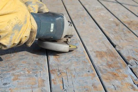 Man with Grinder Foto stock