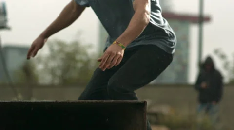 Man Grinding in super Slow Motion Stock Footage 45146899