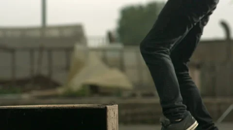 Man Grinds in Super Slow Motion Stock Footage 45147391