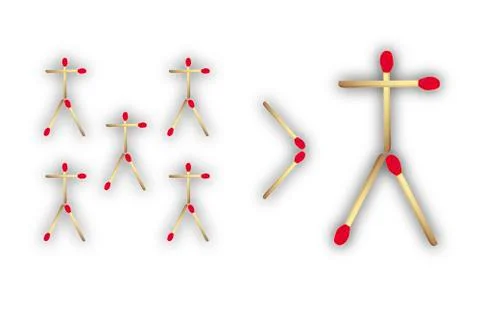 Man group of matches more than one Stock-Illustration