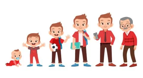 Man grow life cycle vector Stock-Illustration