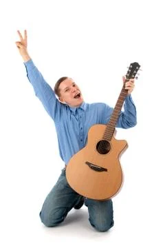 Man with guitar Stock Photos