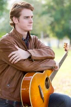 Man with guitar Foto stock