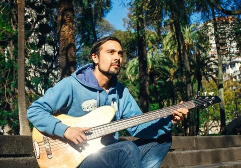 Man with guitar Stock Photos
