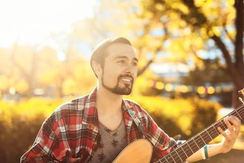 Man with guitar Stock Photos