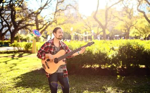 Man with guitar Foto stock