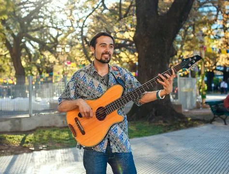Man with guitar Stock Photos