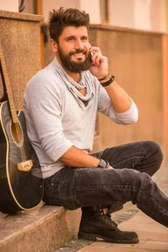 Man with a guitar Foto stock