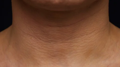 Man gulp Adam's apple close up sequence Stock Footage 102094654