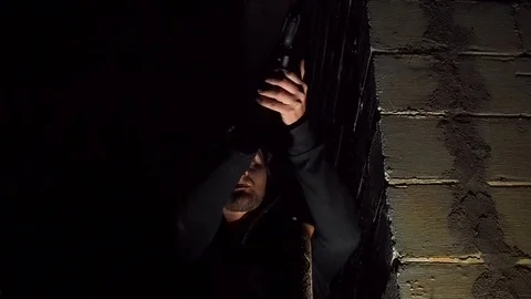 Man with gun Stock Footage 69834663