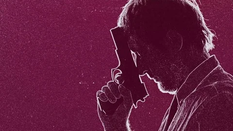 Man with a gun Stock Footage 81214603