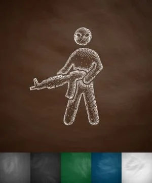 Man with a gun icon Ilustración de archivo