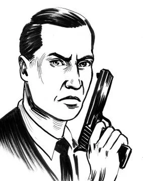 Man with a gun Stock Illustration