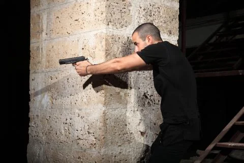 Man with a gun Stock Photos