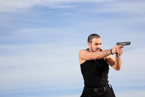 Man with a gun Stock Photos