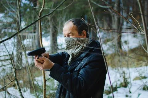 The man with the gun Stock Photos