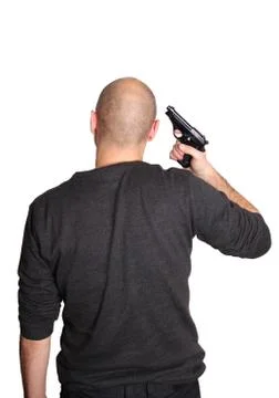 Man with a gun Foto stock