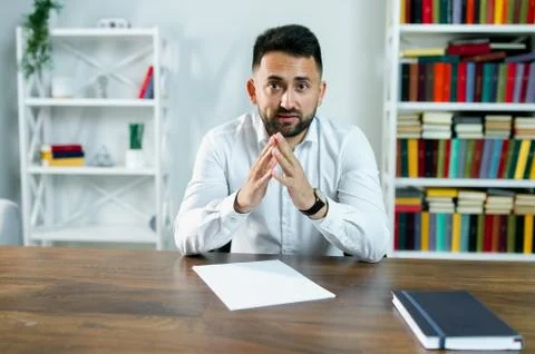Man guy in studio businessman gesturing Stock Photos