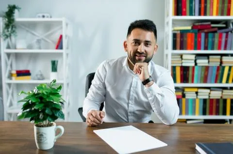 Man guy in studio businessman gesturing Stock Photos