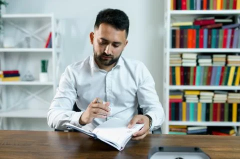 Man guy in studio businessman gesturing Stock Photos