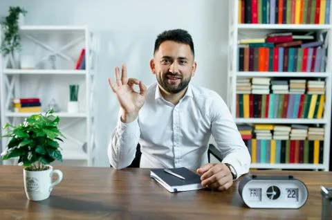 Man guy in studio businessman gesturing Stock Photos
