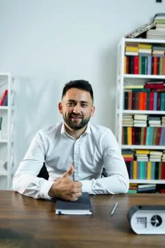 Man guy in studio businessman gesturing Stock Photos