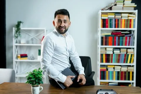Man guy in studio businessman gesturing Stock Photos