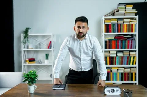 Man guy in studio businessman gesturing Stock Photos