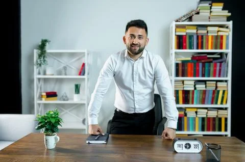 Man guy in studio businessman gesturing Stock Photos