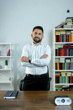 Man guy in studio businessman gesturing Stock Photos
