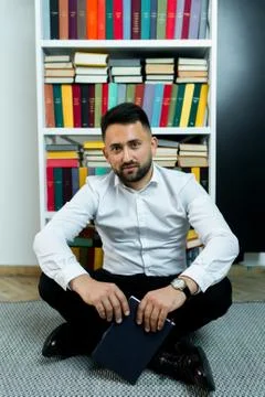Man guy in studio businessman gesturing Stock Photos
