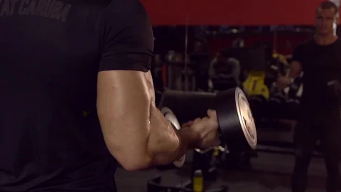 The man in the gym is engaged Stock Footage 81264125